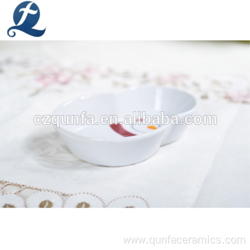 Custom Logo Snowman Shape Ceramic Plates Dishes